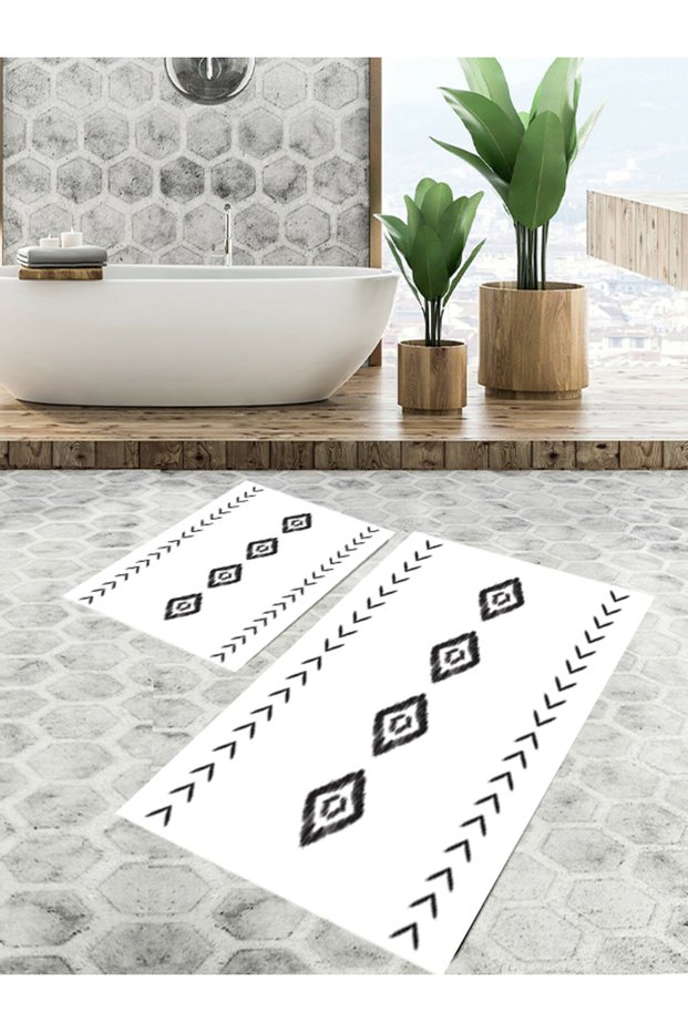 Non-Slip Base, Bathroom Mat Set of 2 (40X60 + 60X90 cm)