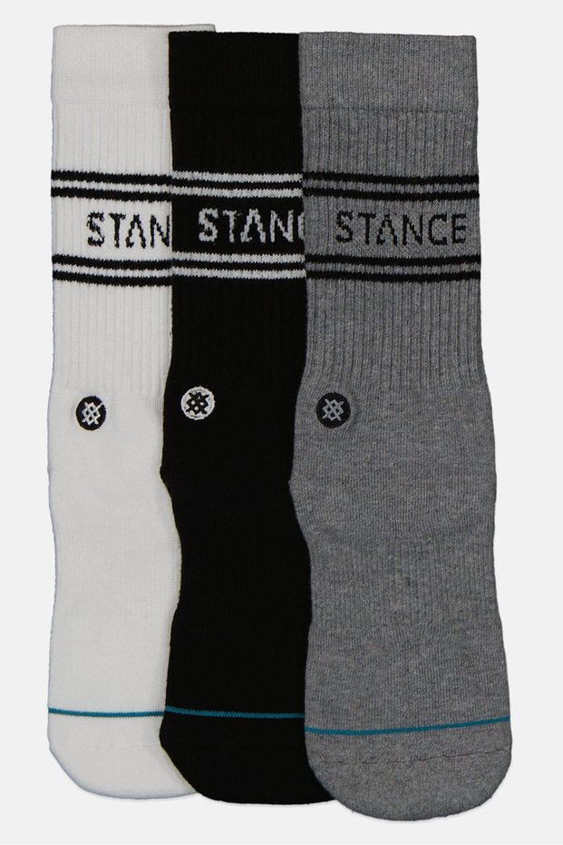 Men 3 Pairs Brand Logo Crew Socks, Multicolor