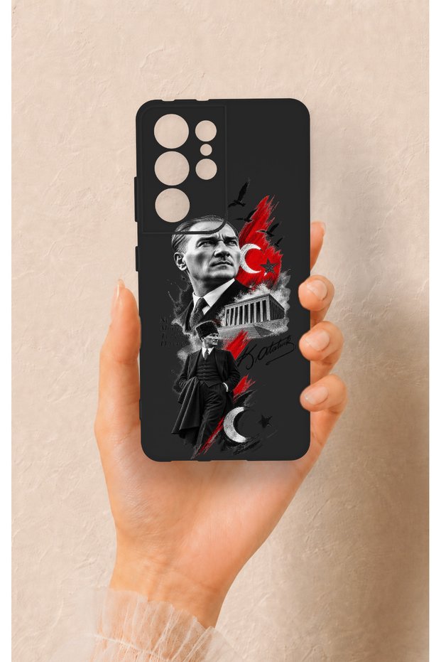 Samsung S21 Ultra Compatible Ataturk Anıtkabir Patterned Silicone Case