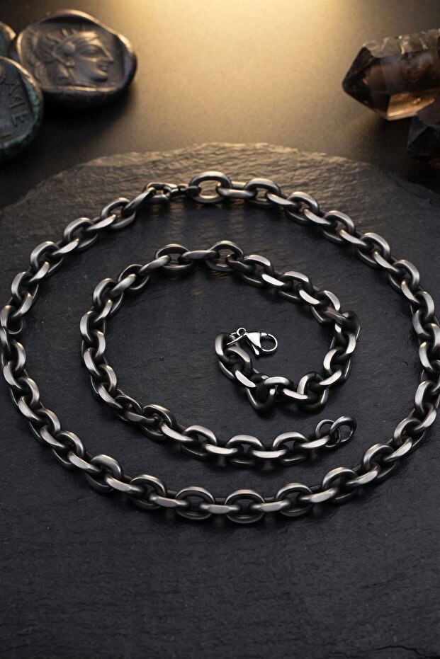 Stainless Steel Sailor Model Men's Necklace Chain 10mm 902938