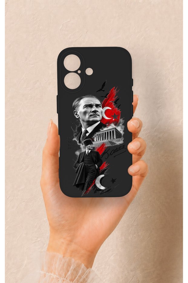 iPhone 17 Compatible Ataturk Anıtkabir Patterned Silicone Case