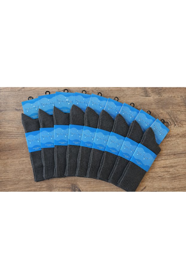 Special Modal Yarn Knitted 9 Pieces Gray Diabetic Socks