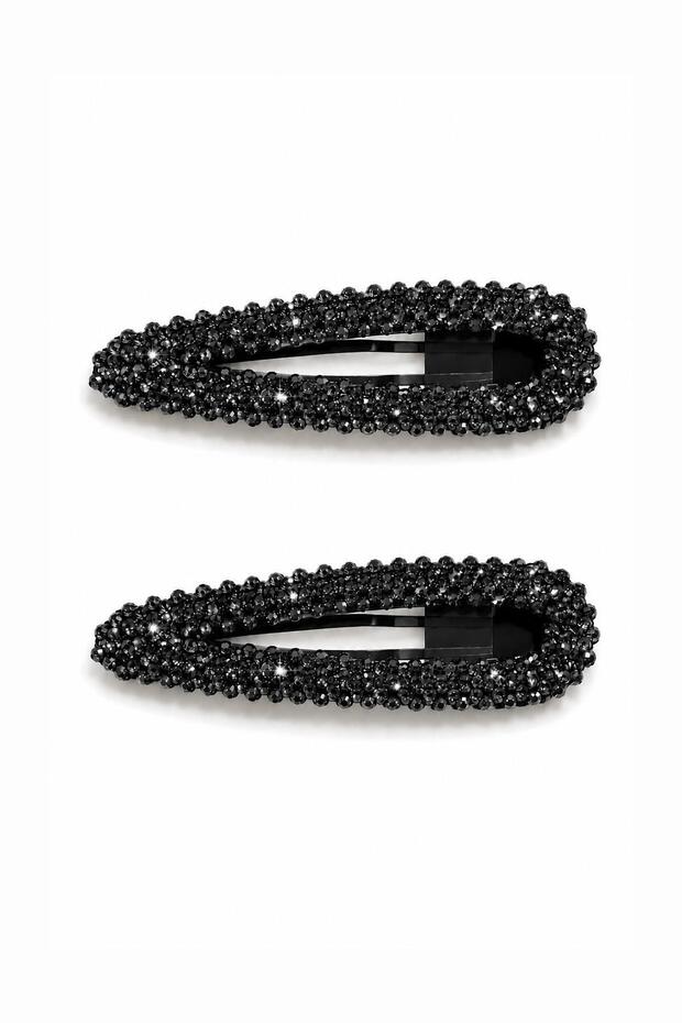 2 Pieces of Crystal Stone Snap Buckle