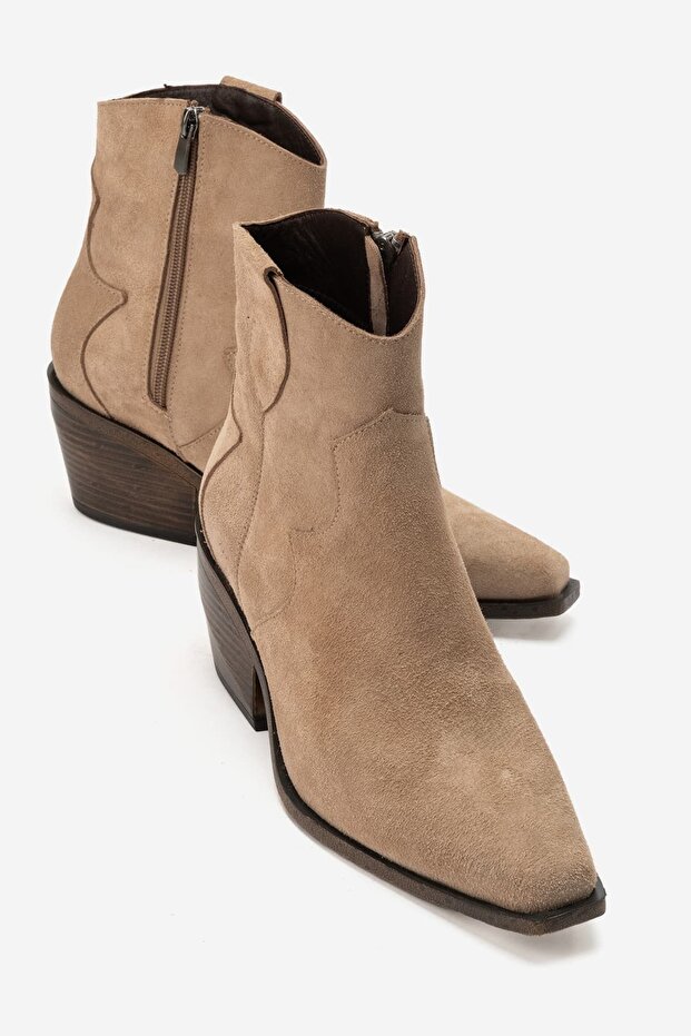 Worpen Women's Genuine Leather Western / Cowboy Boots Mink Suede