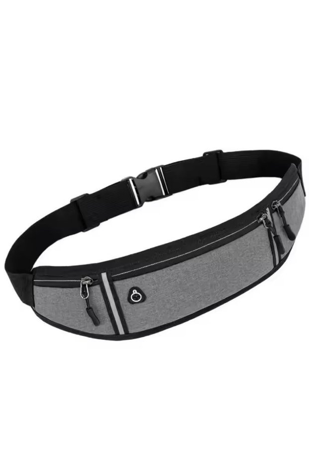 Gray Waterproof Sports Waist Bag for Invisible Close Fitting Running Belt Anti Theft Lightweight Fit