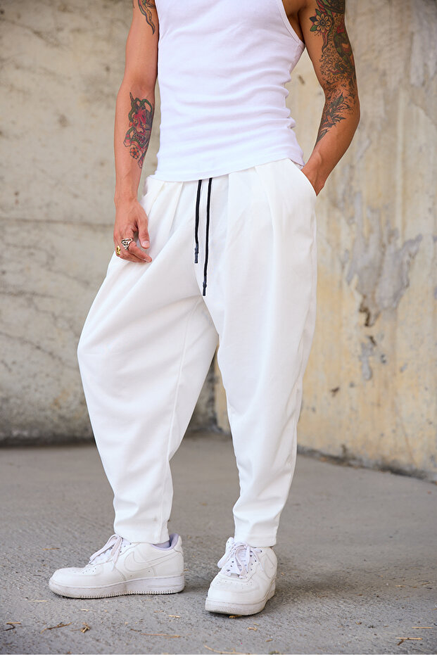 Men's Original Design Pleated Sports Shalwar Trousers