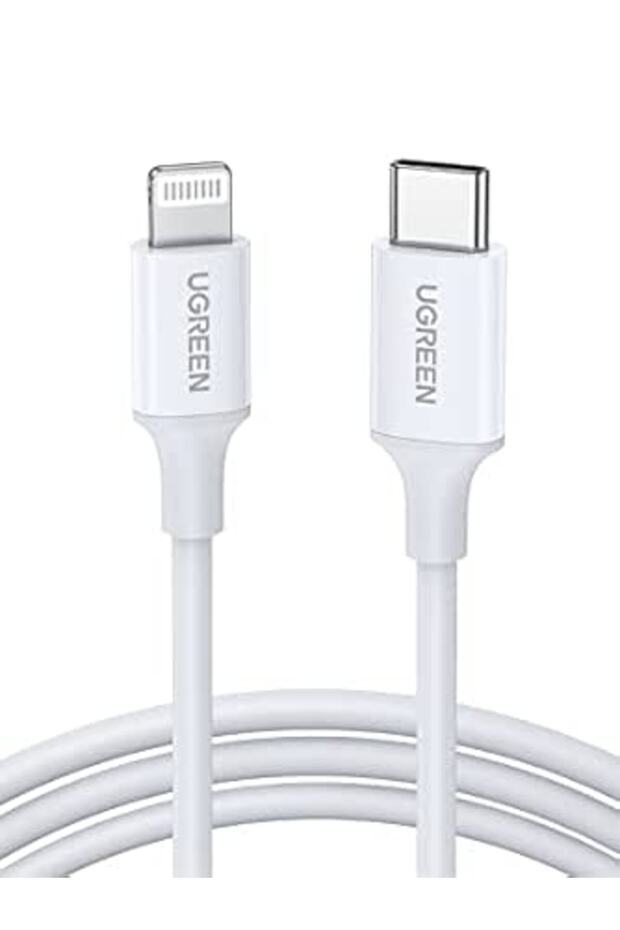 كيبل شاحن ايفون بطول 1 متر من يوجرين، معتمد من ابل، كيبل مغطى بالنايلون USB الفئة سي إلى لايتنينج، ش