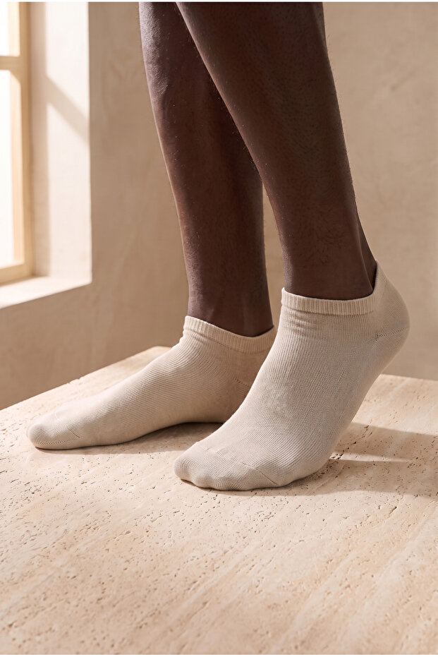 Men's Basic Beige Step Socks