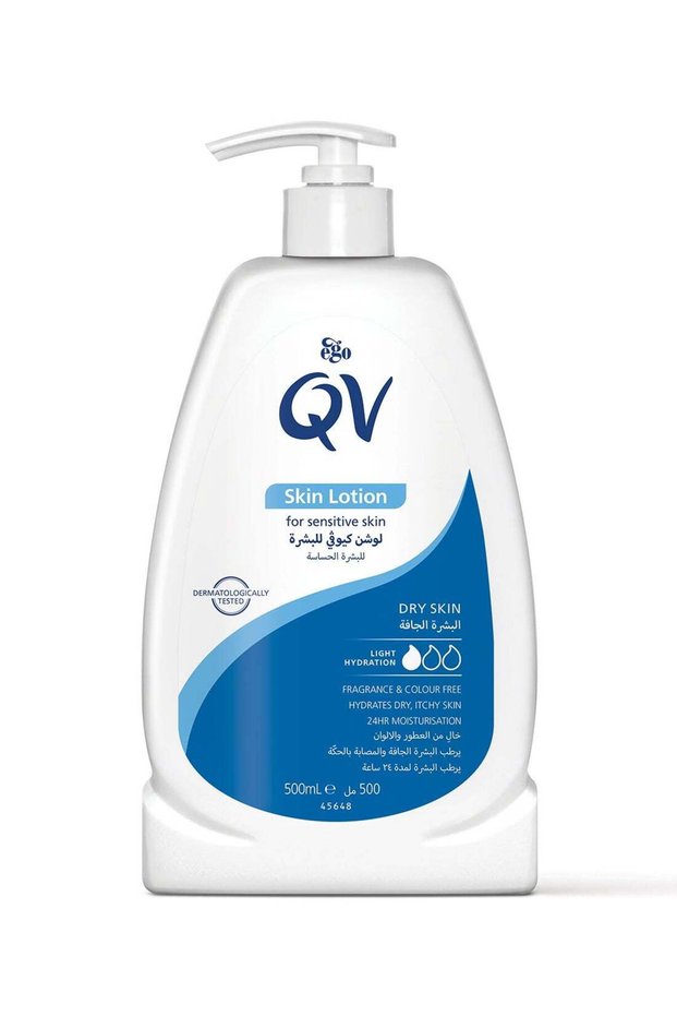 QV Skin Lotion for Dry & Sensitive Skin (500ml) - Hydrating Body Moisturiser for , Dermatitis, Psoriasis, Xerosis & Ichthyosis Relief, Lightweight Non Greasy Daily Skincare for All Ages 500ml