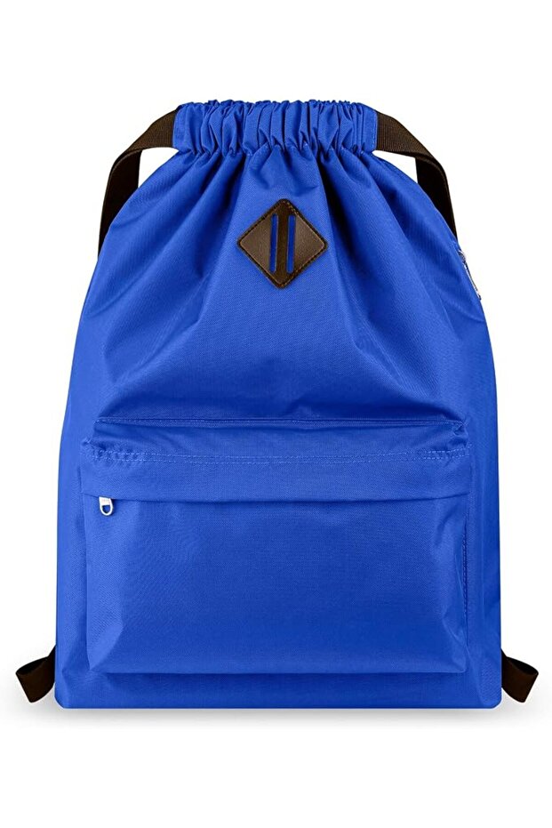 Drawstring Backpack Water Resistant String Bag Cinch Bag Sports Gym Sack with Side Pocket f