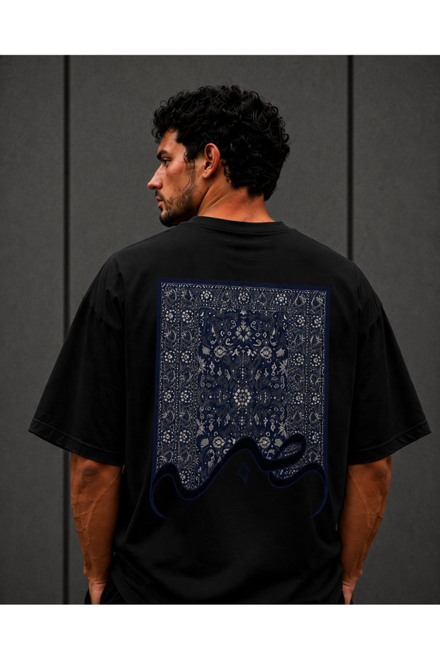 Palestine Motif Bandana Patterned 100% Cotton Oversize T-Shirt – Unisex Streetwear