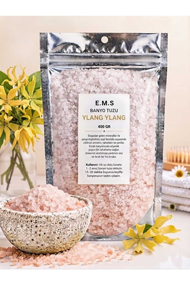 400 Gr Ylang Ylang Scented Bath Salt Bathtub & Jacuzzi Salt Manicure & Pedicure Salt Foot Care Salt.