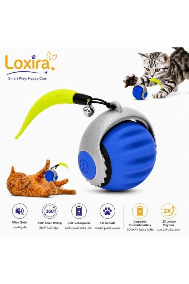 Cat Toys – Automatic Cat Ball, 360° Rotating Smart Cat Toy for Indoor Cats, Quiet USB Rechargeable Interactive Moving Ball, Ideal Gift for Adult Cats and Kittens