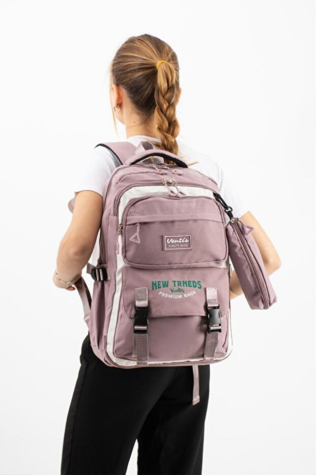 Ventis Unisex School Bag with Pen Holder High School Middle School Set of 2 Backpack 43*30 cm Multi-Pocket Vnt7-A