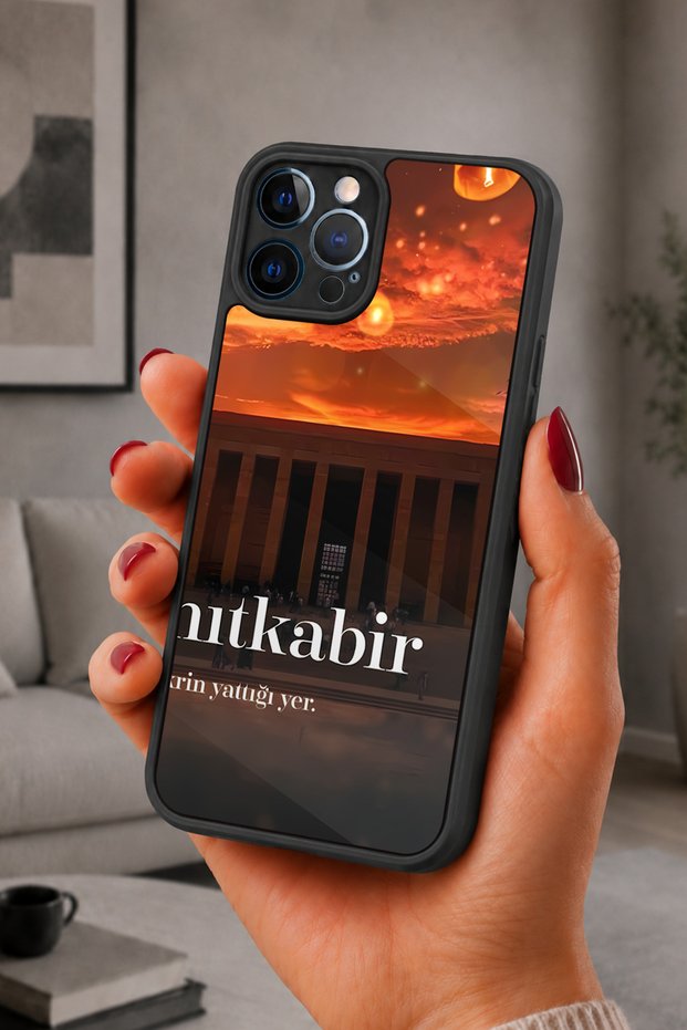 iPhone 12 Pro Max Compatible Anıtkabir Patterned Camera Protected Shockproof Case
