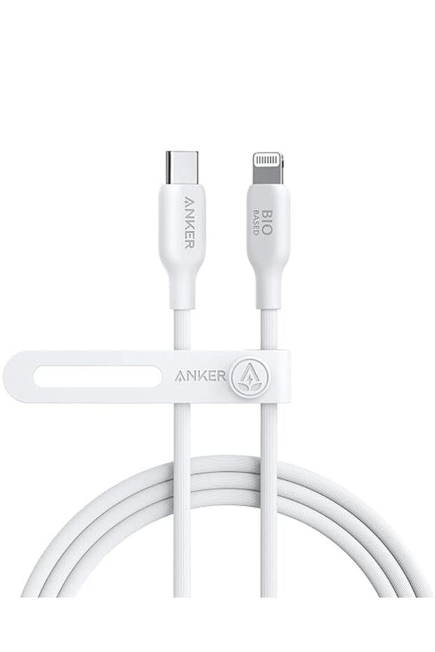 كيبل USB نوع C الى لايتنينج 541 (ابيض، 1.8 متر) من انكر، معتمد من ام اف اي، كيبل شحن سريع من مواد حي