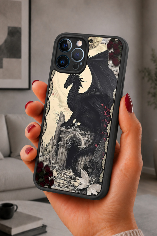 حافظة مقاومة للصدمات متوافقة مع هاتف iPhone 12 Pro Max مع حماية للكاميرا بنمط قوطي