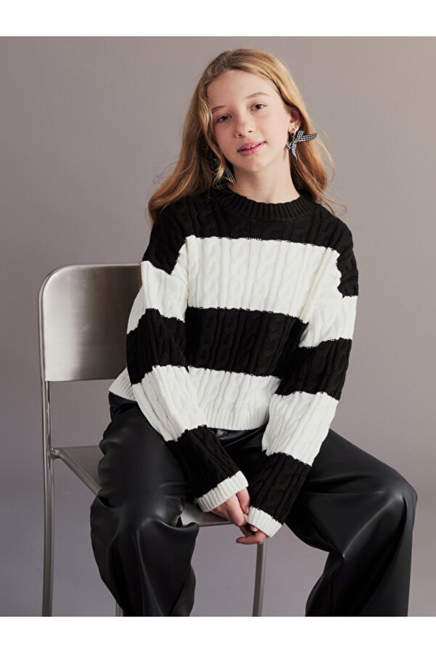 Timeless Clothing & Timeless Choices Striped Girls' Knitwear Sweater