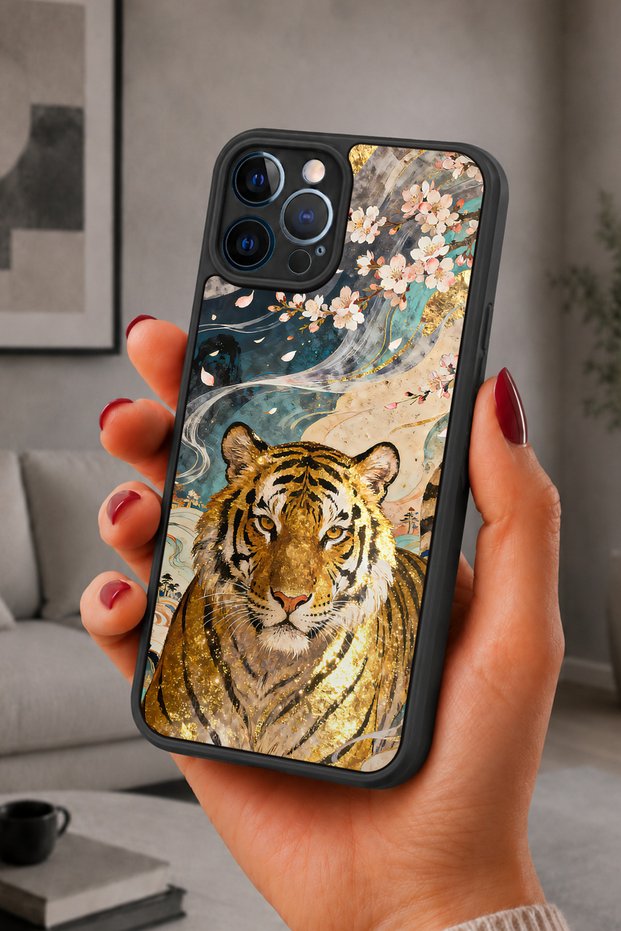 حافظة مقاومة للصدمات متوافقة مع هاتف iPhone 12 Pro Max مع حماية للكاميرا بنمط النمر