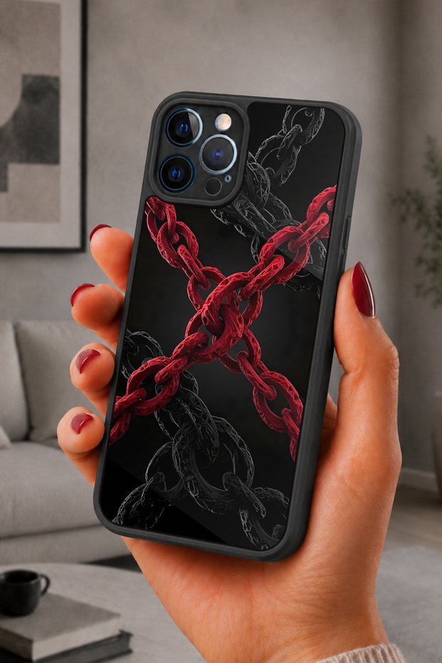 حافظة مقاومة للصدمات متوافقة مع هاتف iPhone 12 Pro Max مع حماية للكاميرا بنمط السلسلة