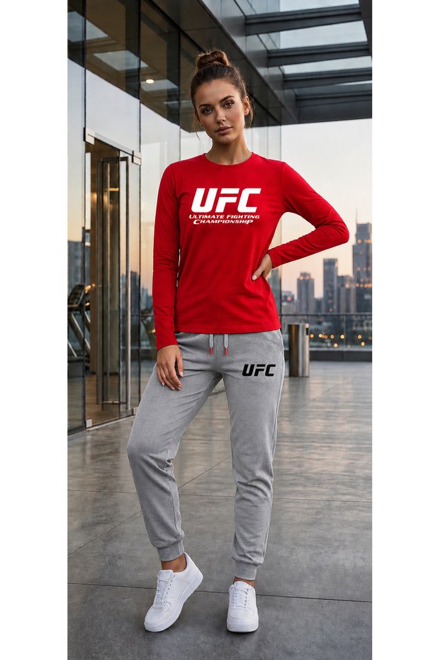 Zero Collar Sweat Suit 2-Piece Combination Winter Shardoon Ufc Printed Women's / Men's Unisex Model
