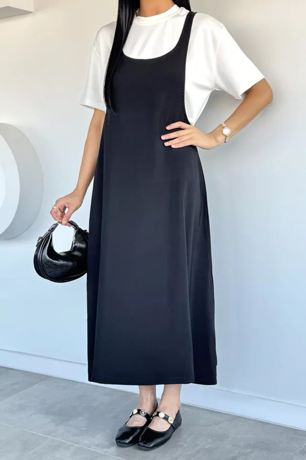 Women's T-Shirt Combination Gilet Dress