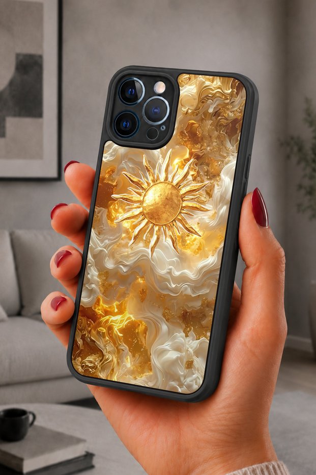 iPhone 12 Pro Max Compatible Sunlight Patterned Shockproof Case with Camera Protection