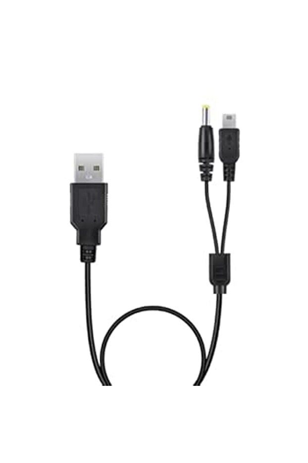 كابل شحن لجهاز PSP 1000/2000/3000/PS3، كابل شحن ونقل بيانات USB 2 في 1 لجهاز PSP 1000 2