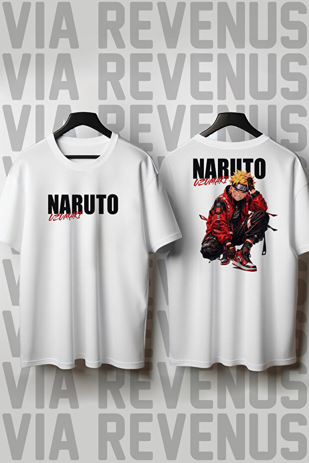 Naruto Front and Back Printed Loose Fit 100% Cotton Unisex Tshirt