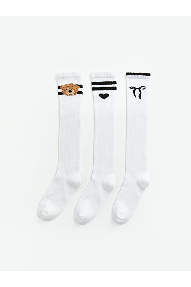 Timeless Clothing & Timeless Choices Embroidered Girls' Knee Socks 3-Piece Set