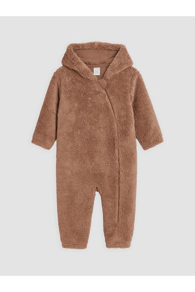 Hooded Baby Boy Plush Jumpsuit (W6)