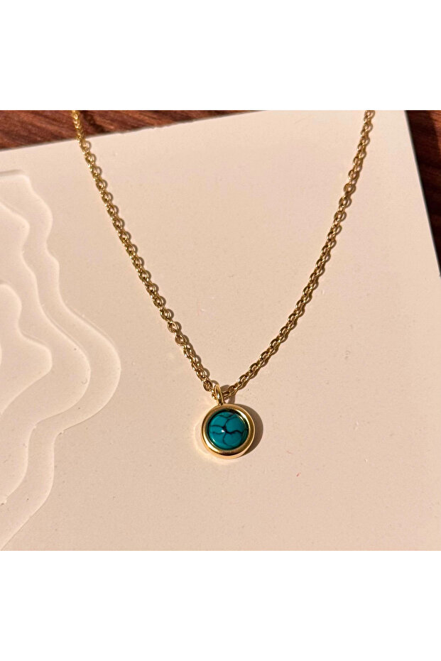 Green Stone Round Necklace