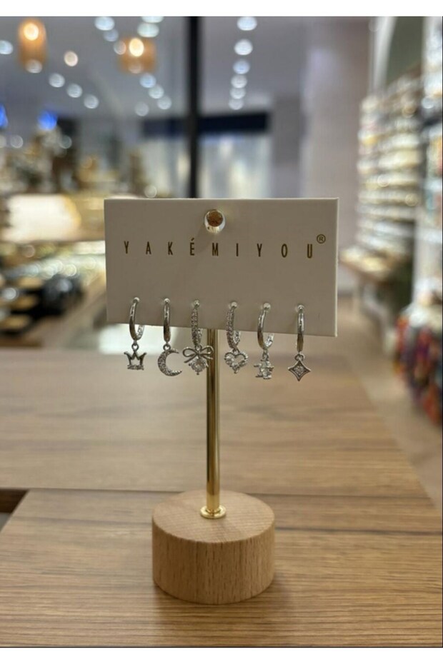 Silver Bow Concept Six-Piece Earrings