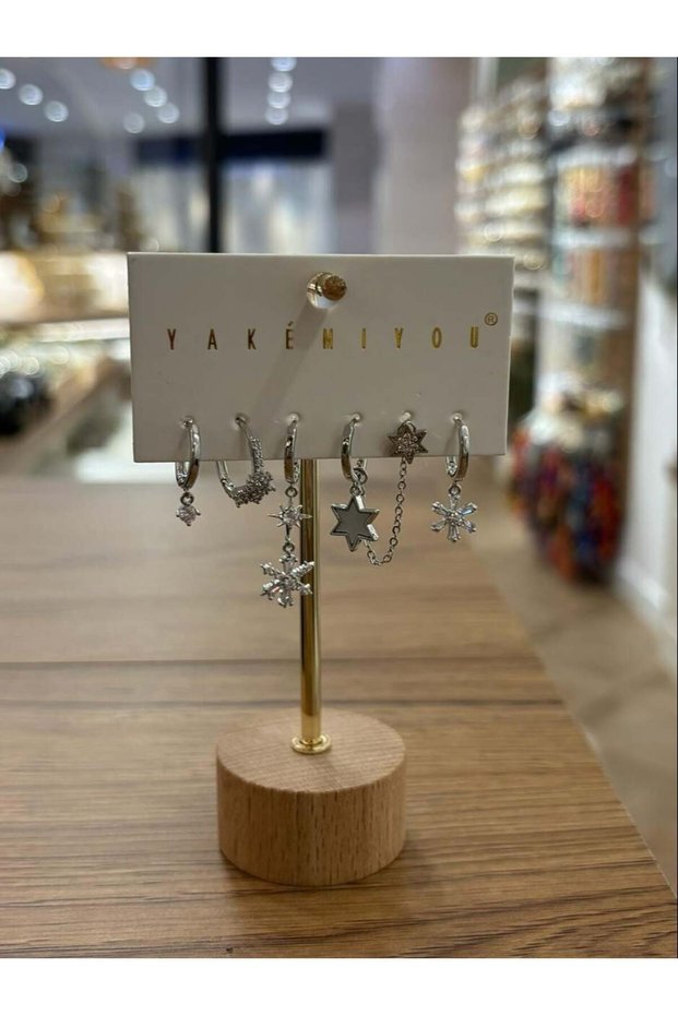 Silver Snowflake Six-Piece Earrings