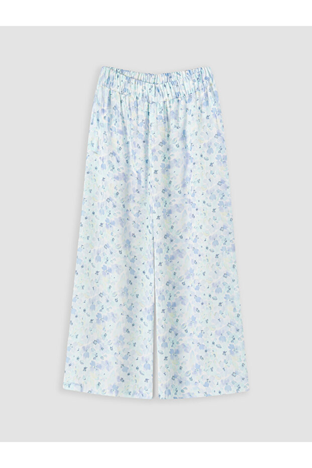 Lcw Kids Girl's Floral Patterned Wide Leg Shorts
