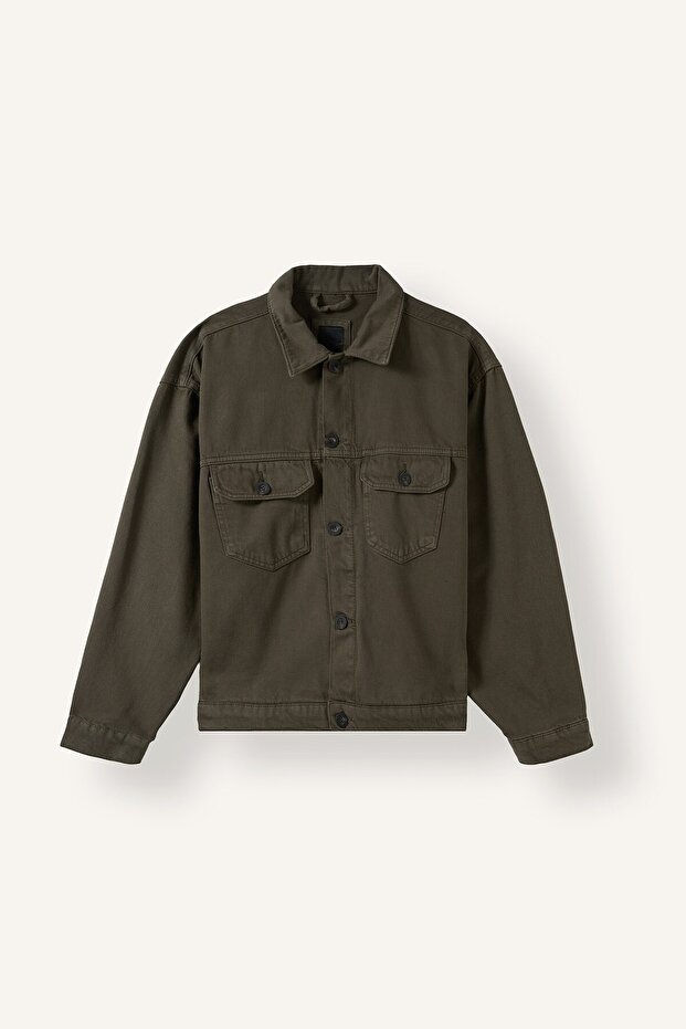 Relax Fit Shirt Collar Double Pocket Cotton Jacket I5307Ax26Au