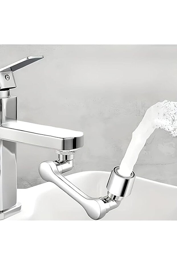 1440° Rotating Robot Arm Faucet Extender, Stainless Steel Splash Proof Tap Aerator with 2 Water Flo