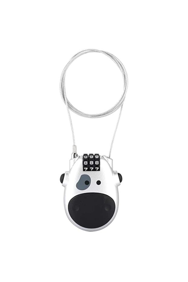 Combination Lock Cable Lock Padlock with 3 Digit Numeric Code, 80CM Extendable Cable, Heifer Shape,