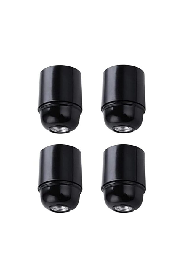 WANGCL 4 Pcs Vintage E27 Lamp Holder, Medium Base Screw-In Socket, Black Bakelite Bulb Socket, Pend