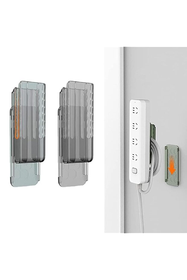 4 Pcs Power Strip Holder, Adhesive Punch-Free Socket Self Desktop Fixer, Wall Mounted Fixator Punch
