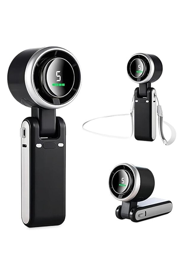 Handheld Fan Rechargeable – 5-Speed Turbo Cooling, 5000mAh USB Portable Mini Fan, Bladeless & Safe,