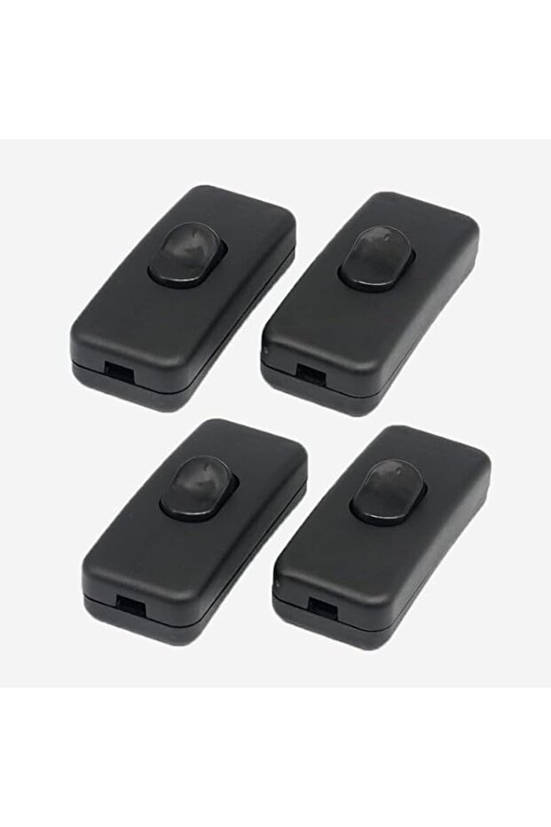 4 pcs Inline Cord Switch Black 240V 2A Torpedo Switch Control Cable Line Switch On-Off-On Control F