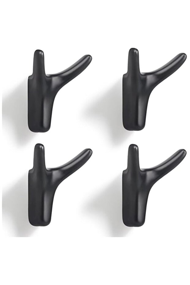 X Spring Hooks For Clothes, 4 Pack Matte Black Solid Zinc Alloy Cow Shape Wall Hook, Heavy Duty 35