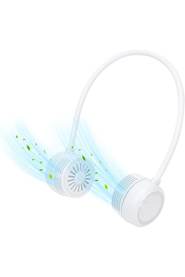 Bladeless Neck Fan, Portable Foldable Personal Fan with 3-Speed Quiet & Strong Airflow, USB Recharg