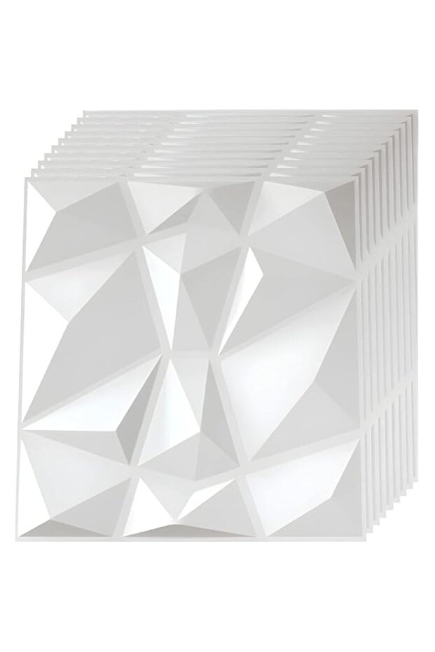 SKY-TOUCH 10PCS 3D Wall Panels, 30x30cm PVC Waterproof Wall Panel Diamond Textured Modern Decor Wal