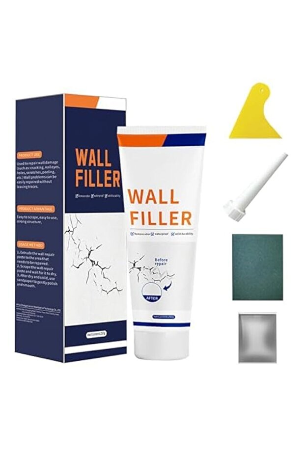 Drywall Repair Kit, Quick Fix Wall Mending Cream with Scraper, Fast Drying Plaster Patch for Cracks