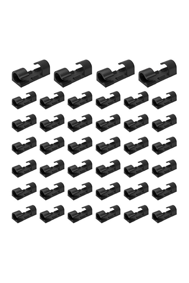 40 Pcs Cable Clips Self Adhesive Cable Tidy Black Cable Organizer Wire Clips for Home, Office, Car,