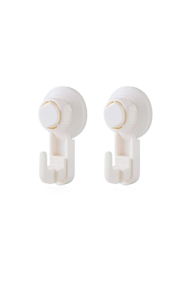 2 Pack Suction Cup Shower Hooks for Windows, Glass, Mirror, Tile, No Drill Shower Suction Hooks for