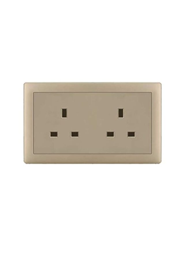 VMAX Double Switch Socket (Gold, 13A)