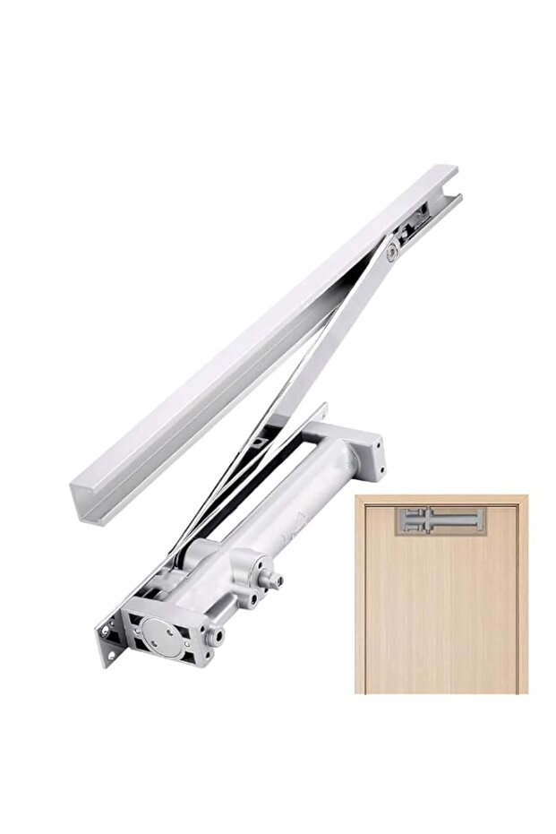 NALACAL Automatic Door Closer, Hidden Hydraulic, Aluminum, Concealed, Invisible, Adjustable Speed,